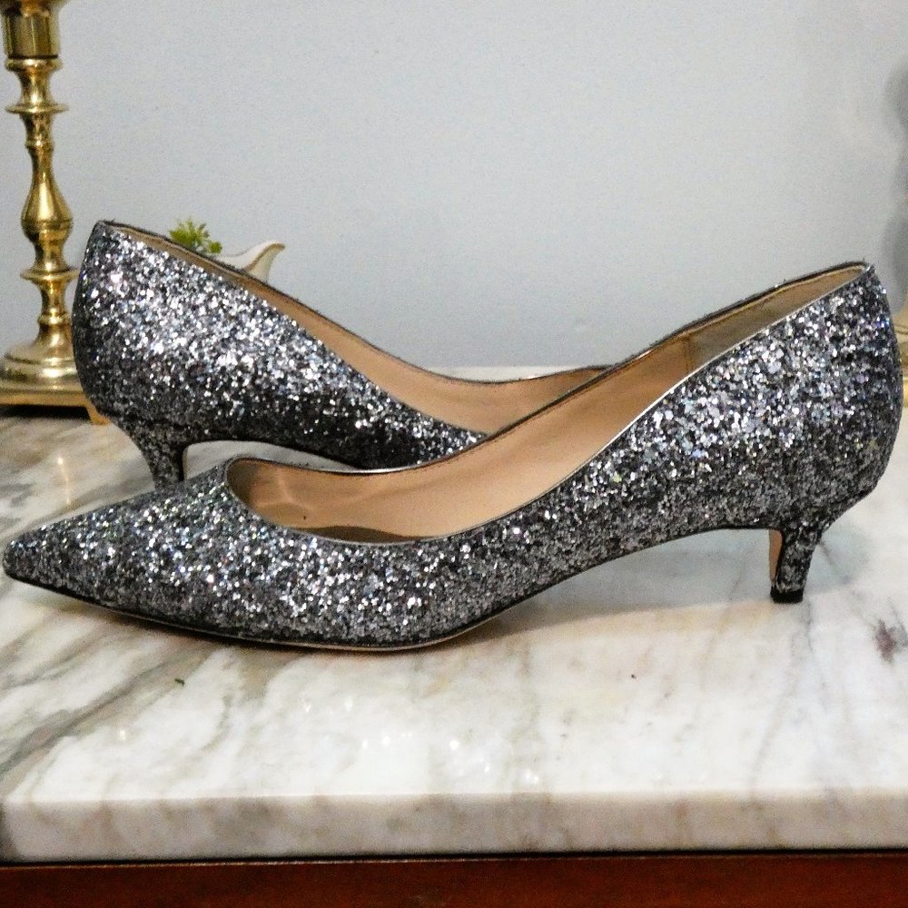 Sparkling Pewter Glitter Badgley Mischka Women's Madison Ii Pump 9